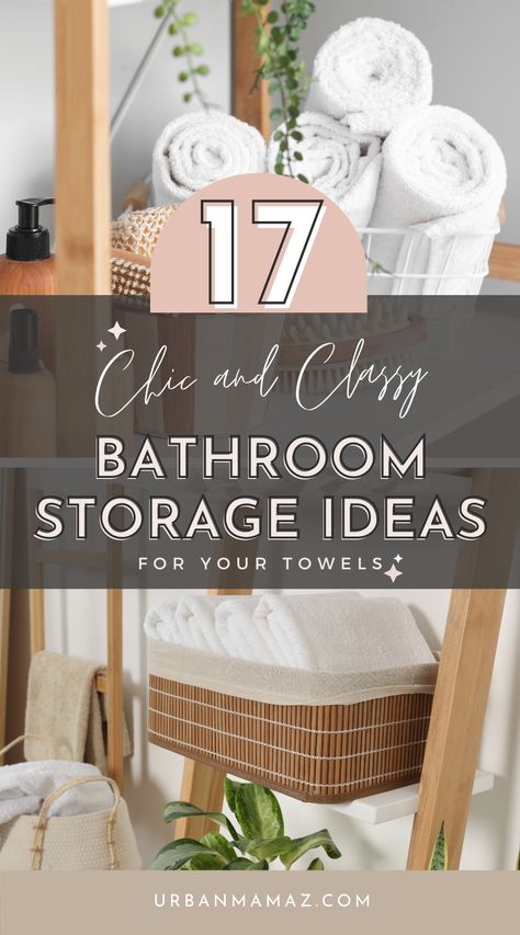 Looking for chic and classy bathroom storage ideas for your towels? Check out these 17 insanely chic bathroom storage ideas for towels. Bathroom Caddy Decor Ideas, Bathroom Basket Storage Ideas, Bathroom Towel Storage Baskets, Bidet Towel Storage, Bathroom Vanity Alternatives, Bathroom Towel Storage Ideas The Wall, Towels Under Bathroom Sink, Bathroom Towel Organization, Bathroom Storage Ideas For Towels