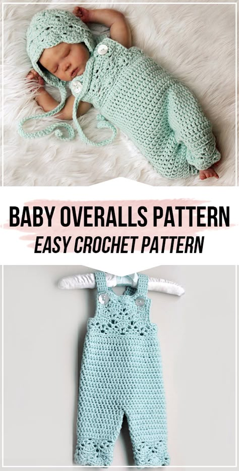 Crochet Baby Overalls Pattern - easy crochet overalls pattern for beginners Crochet Overalls Pattern, Crochet Baby Overalls, Baby Overalls Pattern, Overalls Crochet, Crochet Overalls, Overalls Pattern, Vestidos Bebe Crochet, Crochet Baby Pants, Crochet Baby Sweater Pattern