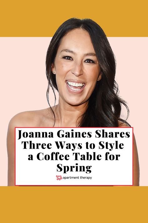 Joanna Gaines shares a few fun coffee table restyles that could inspire you to bring some spring into your living room this season. How To Stage A Round Coffee Table, Joanna Gaines Coffee Table Decor, Spring Coffee Table Decor Ideas, How To Style A Square Coffee Table, Styling A Coffee Table Ideas, Vintage Coffee Table Decor Ideas, Coffee Table Books Decor Ideas, 2 Coffee Tables In Living Room, Round Coffee Table Decor Living Room