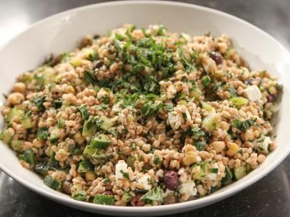 Farro Tabbouleh with Feta Recipe | Ina Garten | Food Network Farro Salad Recipes, Farro Recipes, Grain Salads, Barefoot Contessa Recipes, Lentils And Rice, Farro Salad, Ina Garten Recipes, Feta Recipes, Grain Salad