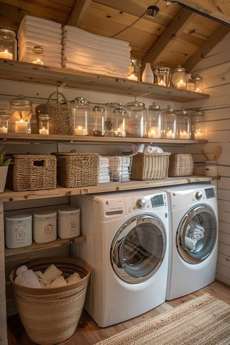 Laundry Wallpaper, Wallpaper Laundry Room, Wallpaper Laundry, Organization Laundry Room, Country Laundry Rooms, Rustic Laundry Rooms, Organization Laundry, Dream Laundry Room, Laundry Room Layouts