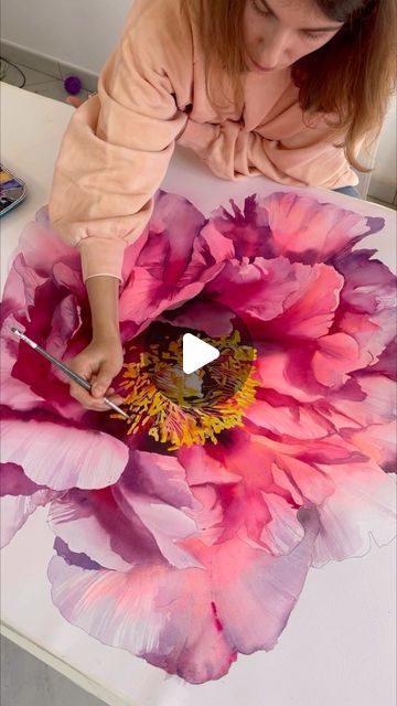 Watercolour Reference, Peonies Artwork, How To Draw Flowers, Watercolor Flowers Tutorial, Peony Painting, Still Life Flowers, Watercolour Flowers, Watercolor Flower Art, Watercolor Flowers Paintings