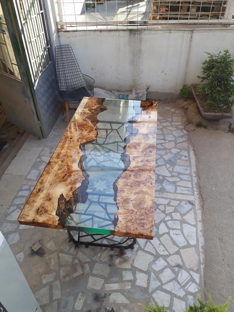 Diy Resin Table, Handmade Dining Table, Wood Resin Table, Natural Wood Table, Epoxy Table Top, Wood Table Design, Wood Furniture Design, Epoxy Table, Epoxy Resin Table