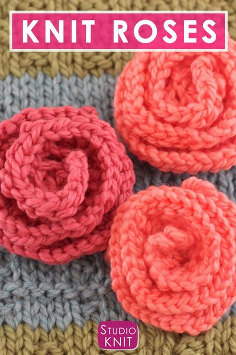 Free Rose Knitting Pattern, Knit A Flower Easy, Lavender Knitting Pattern, Knit Rose Pattern, Knitted Roses Free Pattern, Knitted Flowers Free Pattern Simple, Knit Flowers Free Pattern Easy, Knitting Flowers Easy, Rose Knitting Pattern