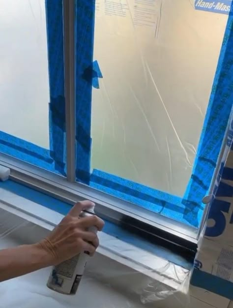 Diy Paint Window Trim Black, Paint Metal Window Frame Black, How To Paint Interior Vinyl Windows Black, Painting Wood Windows Black, Black Window Screens Exterior, How To Paint Vinyl Windows Black, Painting Rv Window Frames, Old Aluminum Windows Makeover, Black Inside Window Trim