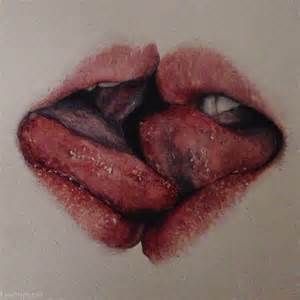 A Drawing, Kiss, Lips, Human