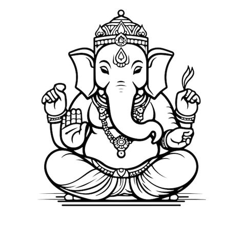 Ganesha Coloring Page, Lord Ganesha Line Art, Lakshmi Ganesh Diwali Drawing Sketch, Ganesh Festival Drawing, Ganesha Chaturthi Drawing, Ganesh Line Drawing, Ganesh Drawing Sketch, Ganesha Sketch Pencil Easy To Draw, Ganesha Drawing Sketches Easy