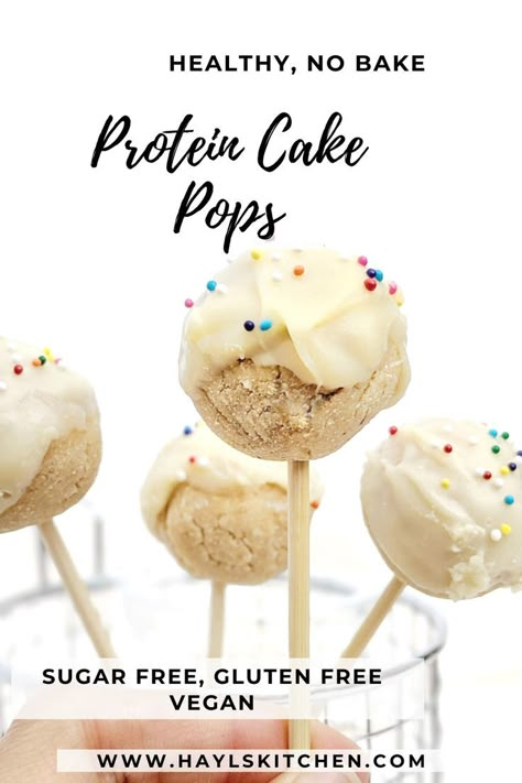 High Protein Cake Pops, Protein Cake Pops Healthy, Protein Cake Balls Healthy Recipes, Herbalife Cake Pops Recipe, Herbalife Protein Cake Pops, Birthday Cake Protein Recipes, Protein Cake Balls, High Protein Cake, Cake Batter Protein Balls