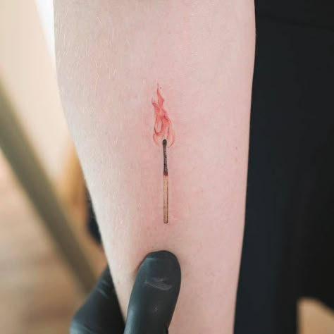 Sagittarius Tattoo | Matchstick Tattoo | Flame • Fire Tattoo | Tattoo Ideas and Inspiration Match Tattoo, Sagittarius Tattoo Designs, Sagittarius Tattoo, Flame Tattoos, Pieces Tattoo, Fire Tattoo, Piercings And Tattoos, Aesthetic Tattoo, Little Tattoos