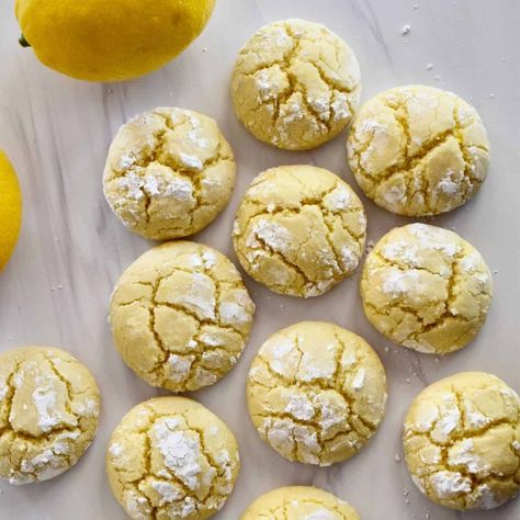 Soft Lemon Cookies (Olive Oil Lemon Cookies) This Delicious House, Lemon Cookies From Scratch, Lemon Ricotta Bundt Cake, Ricotta Bundt Cake, Soft Lemon Cookies, Italian Treats, Italian Lemon Cookies, Lemon Cookies Easy, Lemon Biscuits