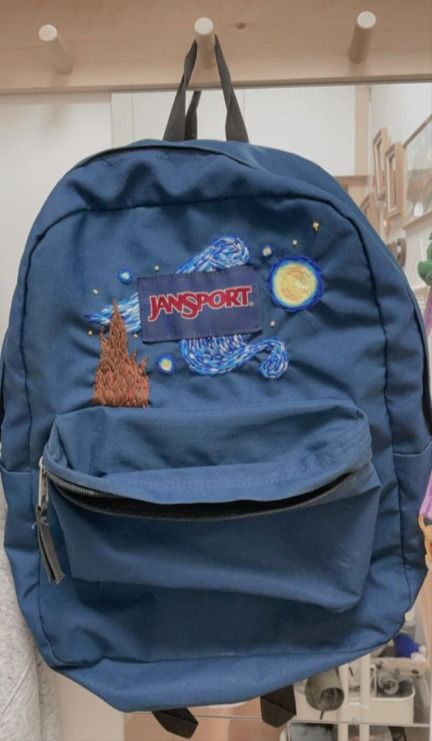 cute, durable, and affordable jansport backpack perfect for the new school year! Herschel Backpack Embroidery, Jansport Backpacks Embroidery, Embroidery Backpack Jansport, Embroidery Backpack Ideas, Embroidered Backpack Diy, Backpack Embroidery Ideas Jansport, Embroidering Backpacks, School Bag Embroidery, Embroidered Backpack Jansport