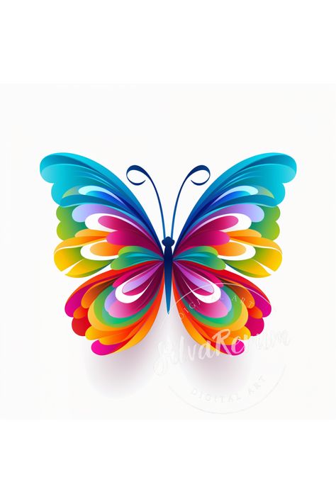 Bowl Painting, Butterfly Rainbow, Rainbow Butterflies, Cinderella Cake, Butterfly Clipart, Rainbow Flag Pride, Numbers Preschool, Butterfly Clip Art, Wall Drawing