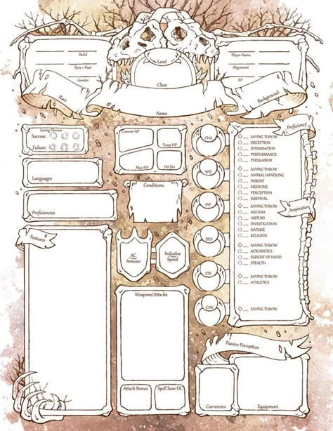 Boneyard Character Sheets D&D 5e | Etsy Creature Template, Dnd Character Sheets, Rpg Character Sheet, Shipping Dynamics, Dnd Character Sheet, Character Sheet Template, Character Design Challenge, Dungeons And Dragons 5e, Dungeon Master's Guide