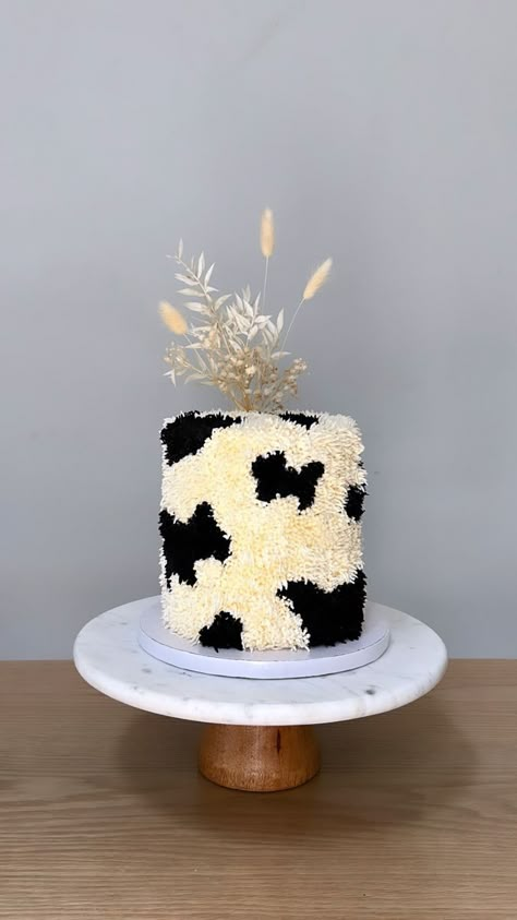 Two Moody Cow Birthday Party, Cow Spot Cake, Cow Bridal Shower Cake, Cow Print Cake Ideas Buttercream, Cow Print Gender Reveal Cake, Cow Shag Cake, Sweet 16 Party Ideas Cow Print, Cute Cowgirl Birthday Cakes, Simple Western Cakes Birthday