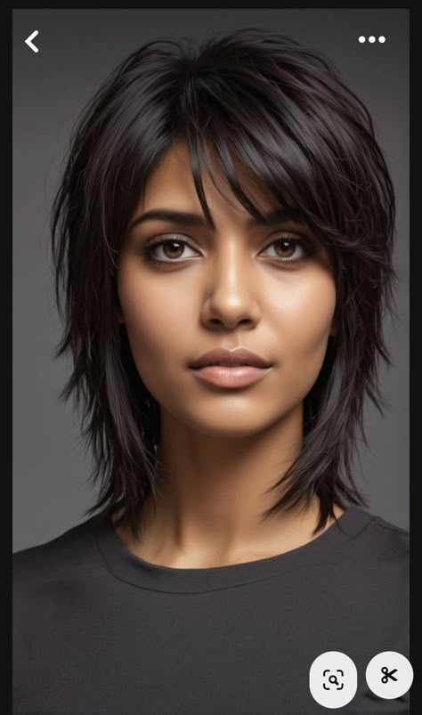 Medium Choppy Shag Haircuts, Medium Length Shags, Short Shaggy Haircuts Straight Hair, Medium Hairstyle Women Straight, Short Hair Trends 2024 Haircuts Women, Layered Bangs Medium Hair, Modern Shag Haircuts Short, Choppy Layers For Medium Hair, Medium Length Choppy Layers