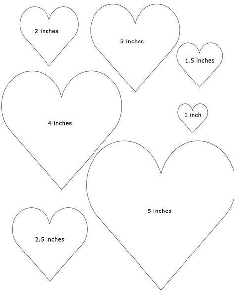 Heart Templates Free Printables, Heart Shapes Template, Printable Heart Template, Felt Templates, Felt Ornaments Patterns, Heart Diy, Heart Printable, Shape Templates, Applique Templates