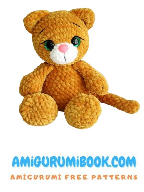 Velvet Cute Cat Amigurumi Free Pattern – Amigurumibook.com Cat Amigurumi Free Pattern, Cat Free Crochet Pattern, Crochet Cats, Crochet Applique Patterns Free, Free Amigurumi Crochet Patterns, Crochet Baby Gifts, Animal Knitting Patterns, Crochet Cat Pattern, Cat Amigurumi