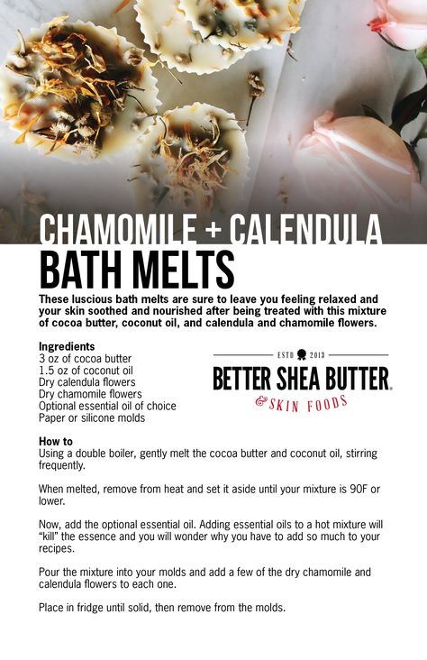 Herbal Infused Body Butter, Homemade Apothecary, Bath Melts Recipe, June Moon, Flowers Recipes, Calendula Flowers, Bath Salts Diy, Săpunuri Handmade, Homemade Body Butter