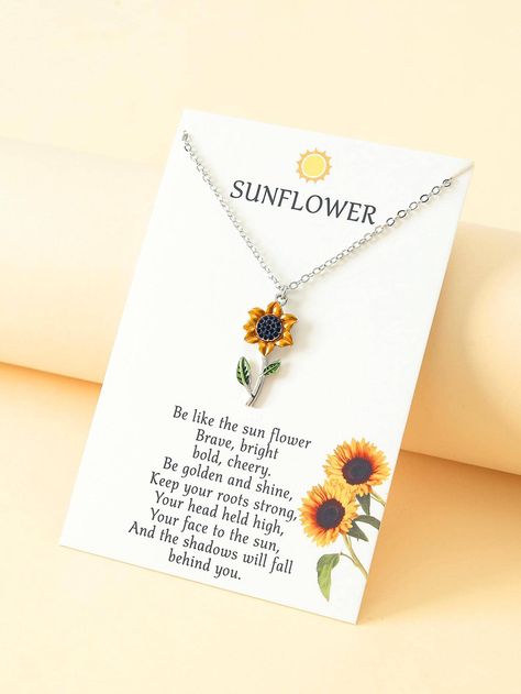 1pc Fashion Zinc Alloy Sunflower Pendant Necklace For Women For Daily LifeI discovered amazing products on SHEIN.com, come check them out! Conference Ideas, Diy Jewelry Making Bracelets, Sunflower Pendant, Sunflower Necklace, Jewelry Making Bracelet, Fingerless Gloves Knitted, Circle Pendant Necklace, Craft Accessories, Earring Crafts