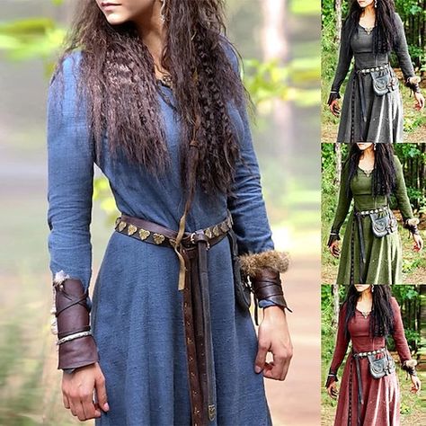 Fantasy Ball, Celtic Dress, Viking Cosplay, Elven Dress, Celtic Viking, Fest Outfits, Vintage Fairy, Womens Long Dresses, Shift Dresses