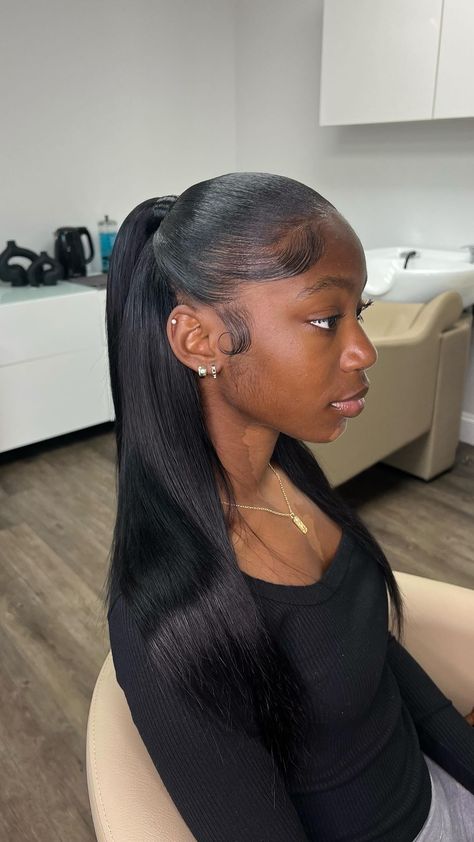 Style: Low Pony Half Up Half Down Quick Weave (no leave out) • August bookings available via https://slayedbychels.as.me • After hours… | Instagram Weave Hairstyles No Leave Out, Half Down Half Up Ponytail, Up And Down Hairstyles Weave Straight, Ponytail Styles Half Up Half Down, Weave Out Hairstyles, Half Up Half Down Hair Leave Out, Half Up Half Down Hair Styles Weave, Natural Half Up Half Down Black Women, Braid With Leave Out