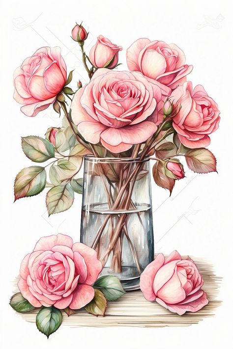 Pencil Drawings Of Flowers, Artsy Background, Flower Art Drawing, Vintage Flower Prints, Floral Rosa, Roses Drawing, Floral Drawing, Pretty Drawings, Flowers Art