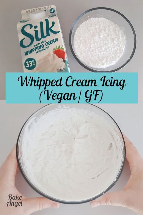 My Vegan Whipped Cream Icing Recipe uses just 2 ingredients (3 if you add flavour) and 5 minutes of your time. The perfect topping for many baked goods including tarts, cakes, cupcakes and scones. Not only is this vegan, but it's also a gluten-free recipe. And I can guarantee that non-vegans won't be able to tell the difference. This tastes just like the real stuff! Vegan Whipped Cream Frosting, White Icing Recipe For Cake, Cream Icing Recipe, Whipped Cream Icing Recipe, Whipped Icing Recipes, Solstice Tree, Vegan Cream Cheese Icing, Stabilized Whipped Cream Frosting, Elemental Diet