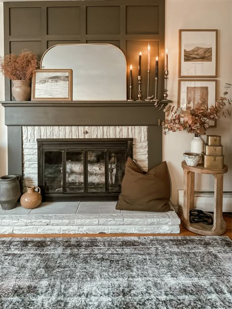 Beige Betty Abstract Striped Area … curated on LTK Layered Fireplace Mantel, Mantle Decor Vintage, Large Stone Fireplace Decor, Electric Fireplace Mantle Decor, Romantic Boho Decor, Styling A Fireplace Hearth, Tall Fireplace Decor, Sides Of Fireplace Ideas, Candles On Fireplace Mantle