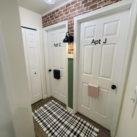 Kids Apartment Door, Bedroom Doors Look Like Apartment, Kids Bedroom Apartment Doors, Bedroom Doorway Decor, Bedroom Door Apartment Look, Kids Apartment Bedroom Door, Bedroom With Door To Outside, Cute Bedroom Door Ideas, Kids Bedroom Door Ideas