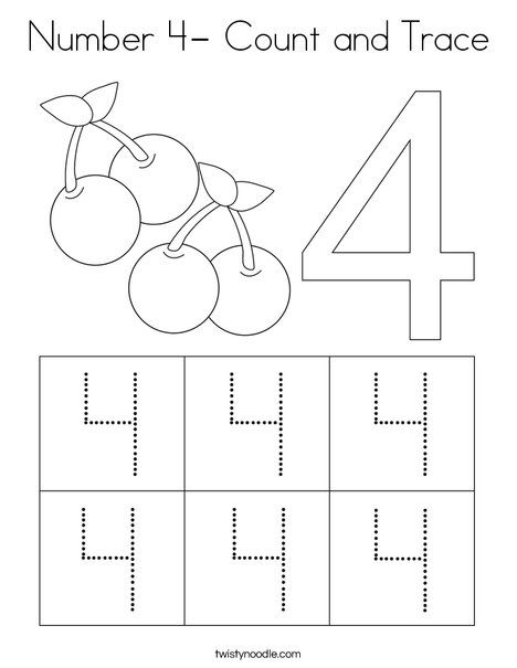 Number 4- Count and Trace Coloring Page - Twisty Noodle Number 3 And 4 Worksheet, Trace Number 4 Worksheet, Preschool Number 4 Activities, 4 Worksheets Preschool, Number 4 Tracing Worksheet, Number Four Activities Preschool, Number 4 Preschool, Number 4 Activities For Preschool, Number 4 Worksheets For Preschool