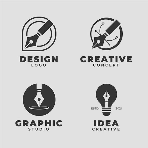 Colección de logotipo de diseñador gráfi... | Premium Vector #Freepik #vector #logo-empresa #logo-negocios #logo-corporativo #eslogan Minimalist Flat Design, Logo Sketch Design, Graphic Designer Logo, Flat Logo Design, Boutique Logo Design, Minimalist Flat, Logo Sketches, Logo Design Inspiration Creative, Character Design Challenge