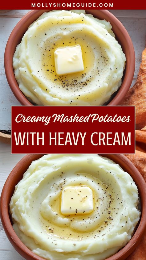 Indulge in the ultimate comfort food with this creamy and decadent mashed potatoes recipe made with heavy cream. Perfect for any occasion, these rich and velvety mashed potatoes will melt in your mouth and leave you wanting more. Whether it's a holiday feast or a simple weeknight dinner, this dish is sure to impress your family and friends. Elevate your meal with the perfect side of mashed potatoes that are fluffy, smooth, and irresistibly delicious. Mashed Potatoes Recipe Creamy, The Best Creamy Mashed Potatoes, Creamy Mash Potato Recipes, Tipsy Housewife Mashed Potatoes, Easy Best Mashed Potatoes, Pioneer Woman Thanksgiving Recipes Creamy Mashed Potatoes, Mashed Potatoes With Half And Half, Mashed Potatoes Evaporated Milk, Easy Delicious Mashed Potatoes