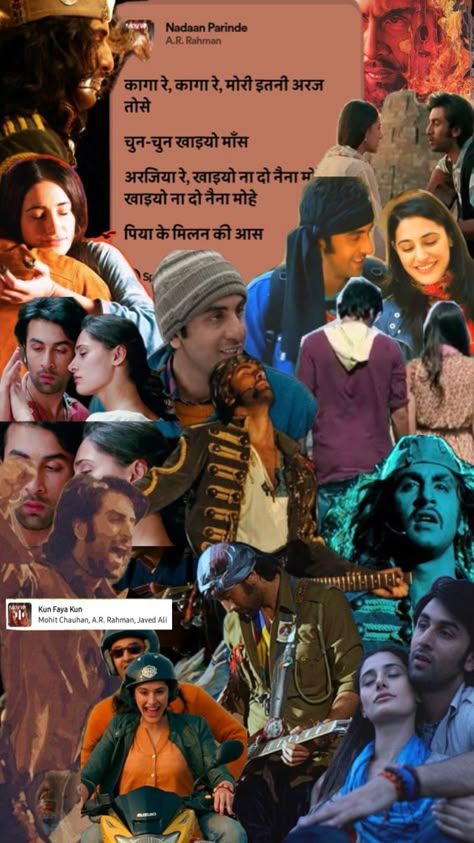 Rockstar Movie Ranbir, Rockstar Movie, Imtiaz Ali, Bollywood Aesthetics, Bollywood Wallpaper, Vintage Bollywood Aesthetic, Movie Collage, Bollywood Love, Pretty Movie