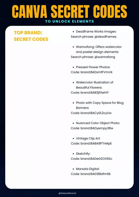 Secret Canva Codes_ACE.pdf Secret Websites You Should Know, Hacking Codes, Secret Apps, Canva Codes, Coding Websites, Hacking Websites, Brand Marketing Strategy, Life Code, Self Help Skills