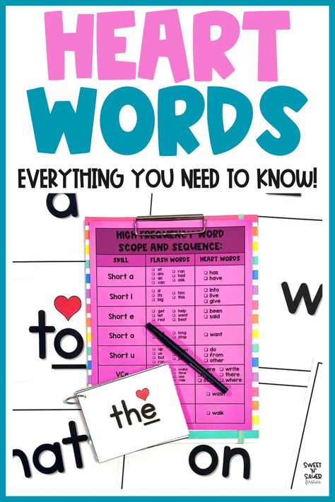 As an early elementary teacher, you have probably heard about sight words, but have you learned about heart words? Heart words are high frequency words that your K-2 students will learn about phonetic sounds and sounds that aren’t phonetic. My early elementary students love learning heart words with multisensory activities. By teaching your students how to use phonics to decode the heart words, they will understand the irregular parts. Check out how to map words with word mapping mats! Heart Words For Kindergarten, Heart Word List, Teaching Heart Words, Heart Words Kindergarten, Heart Words Sight Words, Heart Symbol Meaning, Das Ideas, Word Mapping, Multisensory Phonics