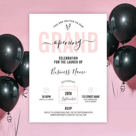 Create your own Invitation | Zazzle Company Opening Invitation Card, Inauguration Invitation Card, Inauguration Ideas, Company Invitation, Business Grand Opening, Shop Opening Invitation Card, Business Launch Party, Salon Openings, Grand Opening Invitations