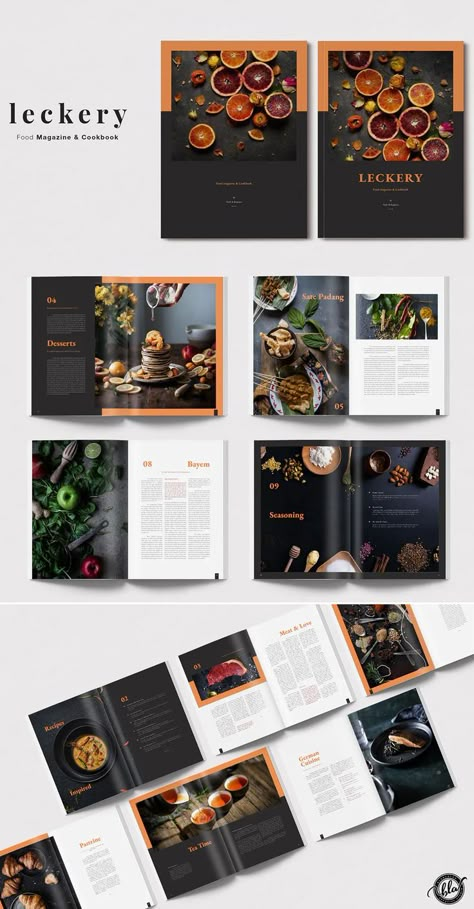 Modern Cookbook Design, Menu Layout Ideas, Creative Book Layout Design, Cooking Magazine Design, Cookbook Layout Design Inspiration, Cook Book Layouts, Food Catalog Design Layout, Food Magazine Cover Design, Food Catalogue Design