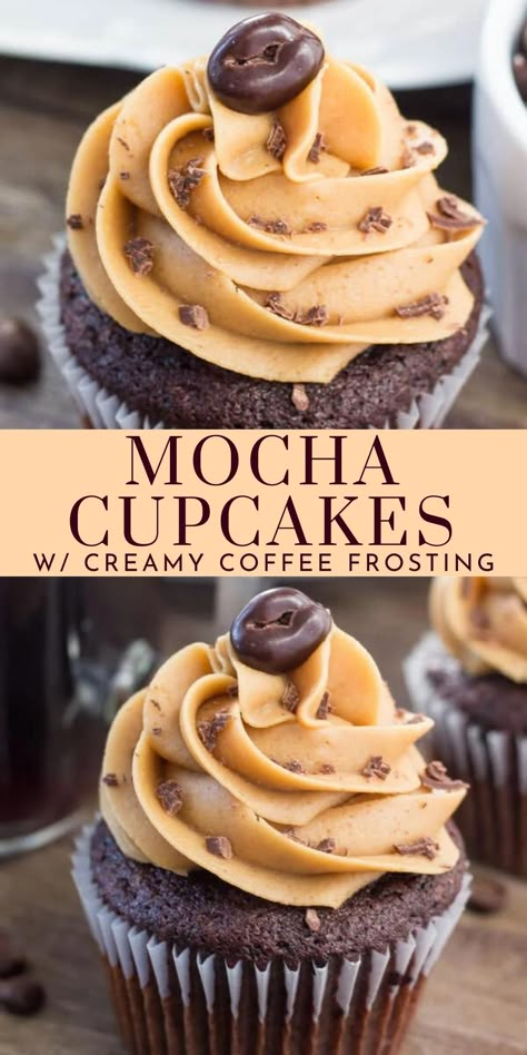 French Vanilla Cappuccino Cupcakes, Chocolate Cupcake Recipe With Coffee, Chocolate Cupcakes With Coffee Frosting, Mocha Espresso Cupcakes, Mocha Flavored Desserts, Coffee Chocolate Cupcakes, Chocolate Mocha Cupcakes, Cappuccino Cupcakes Recipe, Mocha Cupcakes Recipe