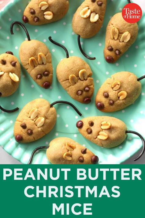 Peanut Butter Mouse Cookies, Christmas Mice Candy Chocolate Mouse, Peanut Butter Mice Cookies, Mouse Cookies Christmas, Christmas Mouse Cookies, Christmas Mice Cookies, Christmas Mice Cookies Recipe, Christmas Mice Candy, Sweet Christmas Snacks