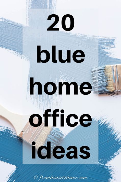 20 blue home office ideas Dark Blue Home Office Ideas, Dark Blue Home Office, Blue Home Office Ideas, Blue Office Ideas, At Home Office Decor, Blue And White Decorating Ideas, Decorating Ceiling, Navy Blue Desk, Dark Blue Office