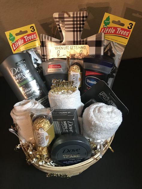 Perfect Gift For Boyfriend Birthday, Birthday Gifts For Boyfriend Baskets For Him, Boyfriend Hygiene Basket, Christmas Gift Basket Ideas For Him, Bday Gift Basket Ideas For Boyfriend, Men Vday Gift Ideas, One Year Gift Basket Boyfriend, Vday Gift Basket For Him, Boyfriends Basket Gift