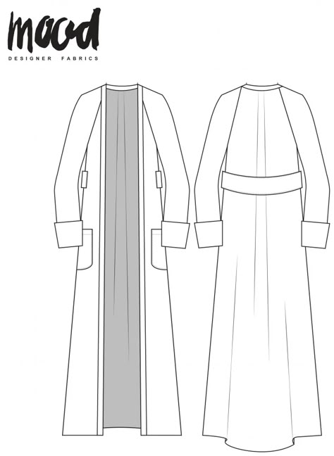 The Calla Coat - Free Sewing Pattern - Mood Sewciety Pola Abaya Sewing Patterns, Free Plus Size Sewing Patterns, Abaya Pattern, Mood Sewciety, Women Sewing, Mood Designer Fabrics, Mode Mantel, Plus Size Sewing Patterns, Coat Pattern Sewing