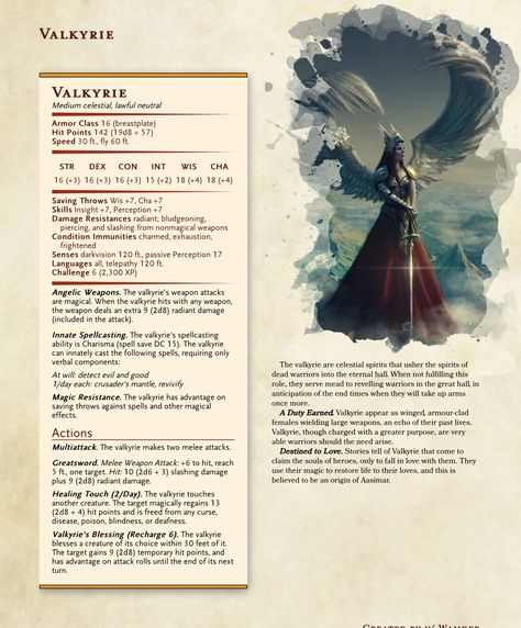 Dnd Celestial, Homebrew Monsters, 5e Monsters, Dnd Stats, Dnd Monster, Dnd Creatures, Dnd Classes, Dungeons And Dragons 5e, Dungeon Master's Guide