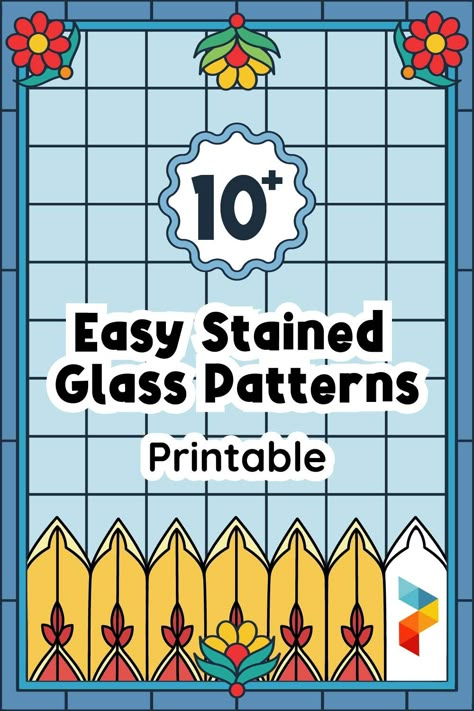 Easy Stained Glass Patterns Printable Painted Glass Patterns, Leadlight Windows Ideas, How To Stain Glass Windows, Stained Glass Bulletin Board, Easy Stained Glass Projects Free Printable, Simple Mosaic Patterns Templates Free Printable, Stained Glass Pattern Ideas, Arts And Crafts Stained Glass Patterns, Stain Glass Window Patterns