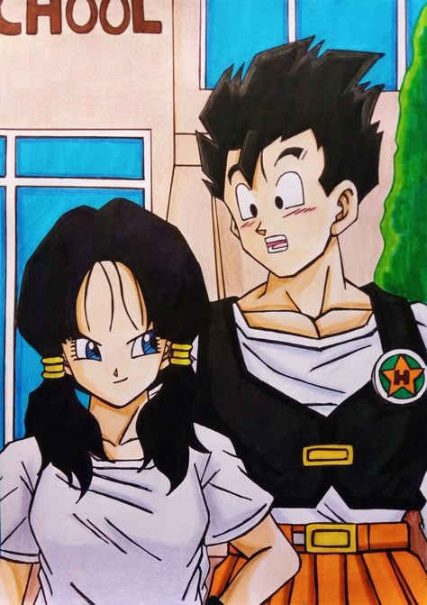 Videl Dbz, Gohan X Videl, Gohan Videl, Dragonball Art, Z Wallpaper, Son Gohan, Dragonball Super, Dragon Ball Image, Dragon Balls