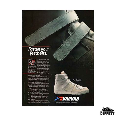 Brooks "The Transition" vintage 1983 high top shoes basketball sneakers print ad | Deffest Shop Vintage Basketball, Shoes Basketball, Basketball Sneakers, Print Ad, High Top Shoes, Print Ads, Vintage Ads, Top Shoes, High Top