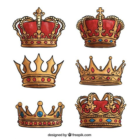 Hand-drawn selection of luxury crowns Free Vector | Free Vector #Freepik #vector #freegold #freehand #freecrown #freehand-drawn King Drawing Character Design, Queen Drawing Reference, Cristo Re, King Crown Drawing, Crown Painting, King Drawing, Crown Illustration, Queen Drawing, Crown Drawing