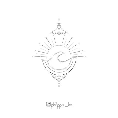 Spiritual Ocean Tattoo, Ocean Tattoos, Sun Tattoos, Sun Tattoo, Sun And Water, Ornaments Design, Geometry, Flower Tattoo, Wedding Designs