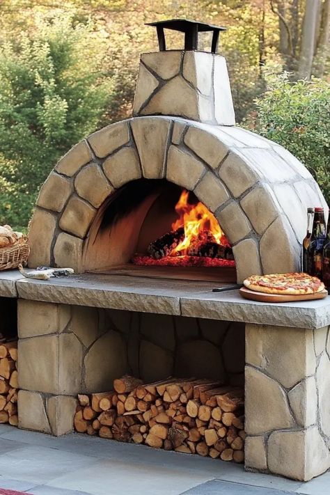 Transform your backyard into a delicious destination with our DIY outdoor pizza oven guide. This project allows you to craft not only a functional oven but also a delightful outdoor cooking space for pizza lovers. From choosing the perfect materials to step-by-step building plans, we provide everything you need to host pizza parties in your backyard. Make memorable evenings with family and friends as you customize your pizza meals using your home-built pizza oven. Try unique toppings to impress everyone! Backyard Brick Pizza Oven Diy, Outdoor Grill And Pizza Oven, Wood Fire Pizza Oven Outdoor, Pizza Stove Diy, Outdoor Wood Pizza Oven, Stone Pizza Oven Outdoor Diy, How To Build An Outdoor Pizza Oven, Outdoor Pizza Oven Table Diy, Pergola With Pizza Oven