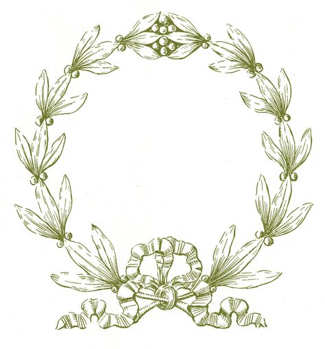 Christmas Wreath Image Laurel Green Christmas Wreath Image, Christmas Wreath Frames, Christmas Wreath Clipart, Christmas Pictures Vintage, The Graphics Fairy, Wreath Drawing, Easy Christmas Wreaths, Wreath Frame, Blank Slate